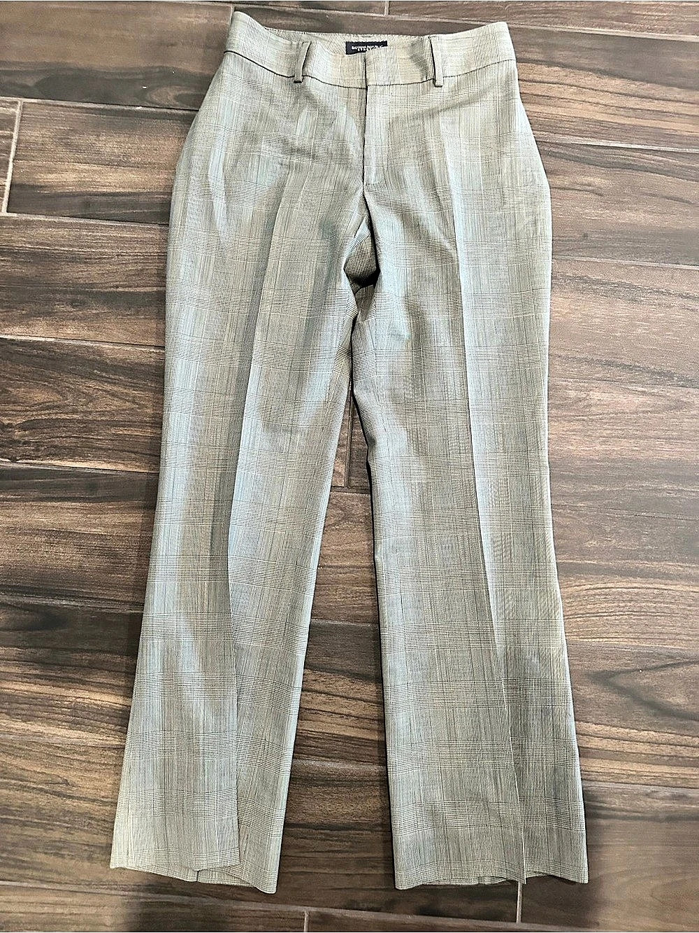 Banana Republic Checkered Boot Pants in Gray & White Size 4